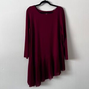 Soft Surroundings Operetta Asymmetrical Tunic in Cabernet Pleated size medium